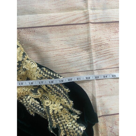 Unbranded Unisex Emerald Green Velvet Sequin Embroidered Cosplay Cape - OS - Picture 9 of 9